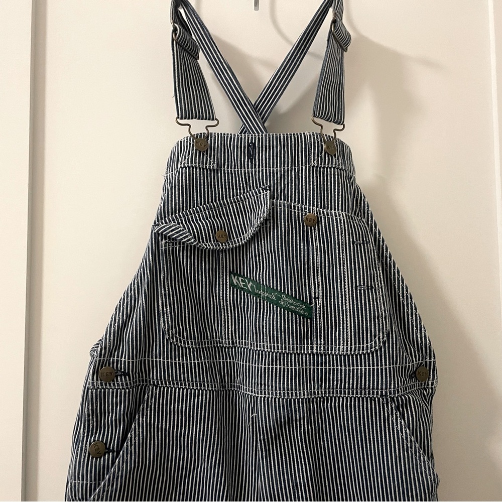 Key Apparel Hickory Stripe Overalls